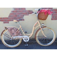 Nový retro bicykel dámsky s prúteným košíkom za výhodnú cenu. Mestský bicykel - eshop BATASPORT