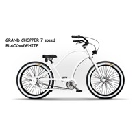 GRAND CHOPPER BLACK&WHITE Plumbike bicykel pánsky hliníkový 7 rýchlostný pre náročných chopper bike